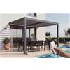 Cazeboo Pergola bioclimatica AGOSTA 4x3m motorizzata con illuminazione LED, altezza 250cm - Alluminio grigio