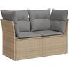 vidaXL Divano da Giardino con Cuscini a 2 Posti Beige in Polyrattan