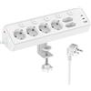KEMELO 3M Ciabatta Multipresa con USB, 6 Prese di Corrente e 3 USB, PD 30W Ciabatta Elettrica with Surge Protection, Multipresa Elettrica di con Interruttore per Scrivania, Ufficio, Casa