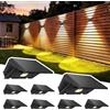 Delaiglow Lampada Solare da Esterno Up & Down Set da 8 Luci Solari da Esterno Bianco Caldo 3000K Faretti Solari a LED da Esterno 1000 mAh Applique Impermeabile IP67 Per Parete Giardino Terrazzo