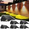 Delaiglow Lampada Solare da Esterno Up & Down Set da 6 Luci Solari da Esterno Bianco Caldo 3000K Faretti Solari a LED da Esterno 1000 mAh Applique Impermeabile IP67 Per Parete Giardino Terrazzo