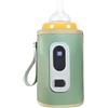 flexman Calentador de Biberones 5V 2A, USB 38 ℃ 55 ℃ Temperatura Ajustable Calentamiento Preciso Calentador de Leche para Bebés a Prueba de Agua con Pantalla LCD para Viajes, Avión(Verde)