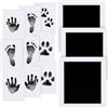 Zemiu Impronta Mani e Piedi Neonati Inchiostro 10x8 cm, Kit Impronte Neonato 3Pcs Impronte di Mani e Piedi Cuscinetto del Timbro SenzaTocco non Tossici Sicuri,Kit Impronta Cane/Gatto-Nero
