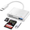 Oliveria Lettore Schede SD per iPhone, Adattatore Scheda SD per iPhone, SD Card Reader for iPhone, Lettore Schede Memoria per iPhone 15/Pro Max/Pro/Plus/iPad Pro/MacBook Pro/Air, Samsung Galaxy (USB C-3 IN 1)