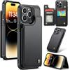 UFinetech Custodia Portafoglio per iPhone 14 Pro Max - Cover a Libro con Porta Carte, Chiusura Magnetica, Blocco RFID, Funzione Stand, Similpelle Antiurto Elegante, Nero