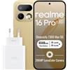 realme 16 Pro 5G Smartphone 8+256 GB,Master Gold,Pantalla AMOLED 6,78 144Hz,MediaTek Dimensity 7300 Max,Cámara trasera 200MP OIS,frontal 50MP,Batería 6500mAh con carga 80W,eSIM,IP69