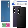Eonpam Scocca Vetro Posteriore Sostituzione per Sony Xperia 1 III Originale Coperchio Copribatteria con Vetro Fotocamera+Ricambio Kit (Nero)