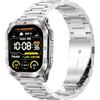 GIOPUEY Cinturini Compatibile con KOSPET Tank M4C, Acciaio Inossidabile Cinturino [Resistente all'Usura] - Silver