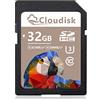 Cloudisk Scheda di memoria SD SDHC UHS-I da 32 GB, C10, U3, V30, 4K UHD, SD Card