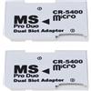 Generico Supporto adattatore per scheda di memoria adattatore da Micro SD a Memory Stick per PSP Micro SD 1MB-128GB Memory Stick Pro Duo (3 pezzi (pcs) Doppi Slot - bianco)