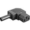 TECHZOCO Connettore IEC C13 femmina a 3 pin a gomito spina C13 femmina angolo spina IEC C13, adattatore C13 3 pin angolare, IEC-60320 C13, adatto per cavo 0,75 mm2, 250 volt, 10 A, a gomito