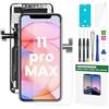 Hoonyer Schermo per iPhone 11 Pro Max, LCD Touch Screen Digitizer Assembly con kit di riparazione completo + protezione schermo + adesivo impermeabile