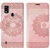 betterfon ZTE Blade A51, custodia a libro Blade A51, in pelle PU, con scomparto per carte di credito, funzione leggio, compatibile con Blade A51, oro rosa