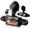 Rimoody 4 Canali Dashcam Auto 360°, 4 Telecamera HD 1080P Anteriore e Posteriore Sinistra Destra, 3 Pollici IPS Schermo Dash Cam con Visione Notturna 8 IR/Loop Video/24H Parcheggio Monitor
