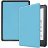 Saturcase - Custodia a libro per Amazon Kindle 2019, in pelle sintetica, ultra sottile, leggera, con funzione di accensione e spegnimento automatico, per Amazon Kindle 2019 (10a generazione) blu cielo