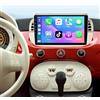 ACAVICA Autoradio Android 15 per Fiat 500 2007-2015 - 9 Schermo Touch HD, Wireless CarPlay/Android Auto, Bluetooth 5.0, DSP Audio, GPS, WiFi, FM, Stereo, Plug & Play, Supporto Retrocamera