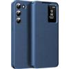 Nshkeji Cover per Samsung Galaxy S23 Plus Custodia Portafoglio Pelle PU Wallet e Porta Carte Case Flip Libro Con Finestra di Visione Notifiche Cover Antiurto Custodia per Samsung S23 Plus 5G Case