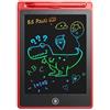 Meridiana - 2 Tavolette Grafiche LCD Multicolor 8,5 Pollici LCD, Digitale per Bambini con Magnete, Lavagna magnetica da parete, Lavagnetta Cancellabile con Pulsante di Cancellazione Bloccabile 2 Rosso