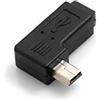 System-S Mini USB (femmina) a Mini USB (maschio) 90° sinistra angolare spina USB adattatore