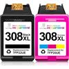 Miss Deer 308XL per HP 308 308XL Comaptibel per Cartucce HP Envy 6120e 6122e 6130e 6132e 6520e 6530e 6532e 6110e（1 Nero & 1 Colore）