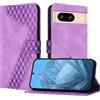 YIRRANZD Custodia per Google Pixel 8, Cover a Libro in Pelle PU con Slot Cart e Silicone TPU Bumper, Flip Caso Portafoglio Cover per Google 8 (Viola)