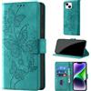 CaseGla Cover per iPhone 14 Plus 6,7 Pollici, Turchese | Blocco RFID, Portafoglio Pelle PU, Flip Libro, Porta Carte, Magnetica Libretto, Antiurto Protezione Completa