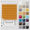 Estika Tenda a rullo giorno e notte con foratura - 120 x 220 cm - Arancia - montaggio a soffitto o parete, tessuto a doppio strato, semi-trasparente, per interni, per finestre
