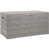 Toomax Dolomiti baule da 500 litri, portattrezzi 130x65x64 cm, effetto legno colore grigio tortora, in plastica resistente, resistente ai raggi UV, dotato di foro per lucchetto, per esterni