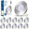 HiBay 10 Faretti Led da Incasso per Cartongesso 5W Ultrasottili Faretti Led Soffitto Incasso 500LM,3000K Bianco Caldo,220V Inox IP44,Diametro Foro Ø60mm per Bagno,Esterno