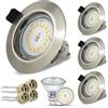 HiBay 4x Faretti LED da Incasso per Cartongesso GU10 5W 68-80mm Bianco Neutro Faretti Led Soffitto Rotondi in Acciaio inox Spazzolato per Soggiorno Camera da Letto Cucina