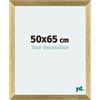 yd. Your Decoration - Cornice 50x65 cm - Oro Lucido - Decorativa Parete in Legno con Vetro in acryl - Antiriflesso - 50x65 Cornice - Mura