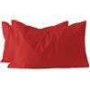 Morbidissimi Coppia federe per guanciale Puro Cotone Q423 [Rosso]