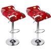 uyeoco Stampato Coprisedile per Sedia da Cucina da Bar Senza Schienale 4/2/1 Pezzi, Copri Fodera Sgabello da Bar Quadrato Elasticizzato(#5,2PCS)