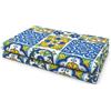 VKZ Copriletto Granfoulard 240 x 280 cm, Telo Copritutto Multiuso per Letto e Divano, Gran Foulard per Divano, Fantasia Maiolica Siciliana Giallo e Blu