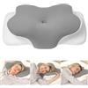 MULISOFT Cuscino Cervicale per Dormire, Cuscino Ergonomico in Memory Foam | Cuscino Cervicale Ideale per Fianco, Schiena e Pancia in Giù, Federa Rimovibile e Lavabile, 65x42x10,5/14,5 cm, P-104 Grigio