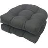Awoyep Cuscino per sedia da esterni, per balcone, semicircolare, impermeabile, 48 x 48 cm, con schienale basso, set da 2 pezzi, moderno spessore con nastri, per ufficio, sedie da giardino e poltrona