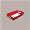 Lucgel Cesto Vassoio Rettangolare Maxi Regalo Natale in Cartoncino Rosso grafica effetto pelle 520x410H135mm - 5 pezzi -