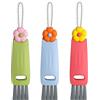 YSAOAKA 3 in 1 Spazzola per la pulizia del coperchio della tazza, 3 Pcs Multifunzione per Fessure Spazi Ristretti, Spazzolino Portatile per Tazze Caffè Biberon (Blu/rosa/verde)
