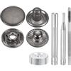 QUARKZMAN 24Set Bottoni Automatici a Pressione in Pelle, 15mm Dia 2.76 Lungo in Ottone con 4 Strumenti Installazione Inclusi Metallo da Cucire per Borse Cappotti Barche Tela, Nero Pistola