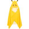 Pokémon Telo Mare Bambino con Cappuccio Pikachu, Asciugamano Microfibra 70x140 cm con Orecchie 3D e Coda, Accappatoio Poncho Rapida Asciugatura Spiaggia e Piscina, Giall [18218 Giallo Pikachu]
