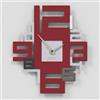 Giallobus - Orologio Bilay - Axia - Legno Mdf - Premium 25,5x30 - - 30 - Red grey - Artigianale Made in Italy - Silenzioso - Idea regalo - Moderni doppio livello