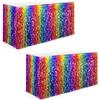 SERYUUT Gonna da tavolo arcobaleno in PVC, set da 4 pezzi, arcobaleno, bordo colorato con retro autoadesivo e design scintillante, decorazione riutilizzabile per feste di compleanno, matrimonio, LGBT
