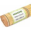 MOHOME Tenda a Rullo Con Listelli Di Bambu 120x250 Cm Bamboo Da Interno Esterno Tapparella Da Sole Colore Legno Chiaro Con Carrucola Giardino Salone Cucina Balcone