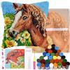 Alongen Kit per uncinetto Latch Hook per cuscini per bambini o adulti principianti, set di cuscini per uncinetto Latch Hook, copertura per cuscino, tappeto per ricamo, set di uncinetto DIY, confezione