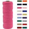 MORAINJAY 3mm Cotone Macramè 100% Naturale,Rosso Rosa 100m Filato Non Sbiancato Senza Chimici per DIY, Bomboniere, Decorazioni - Cordame in Cotone per Crafts