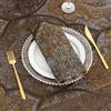 TOPLUXE Tovaglioli Stoffa Set di 4, Tovaglioli Jacquard Grigio&Oro 45x45cm | Tovaglioli Damascati Lavabili per Tavolo da Pranzo Cucina Ristorante Banchetto Natalizi Halloween