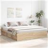 IKAYAA Rete Letto Matrimoniale 200x200 Struttura Letto a Doghe in Legno Giroletto Matrimoniale con Rete a Doghe-Rovere sonoma-200 x 200 cm
