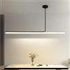 XKLYO Lampadario a Sospensione LED Regolabile — 3 Luci (3000K-6000K) con Telecomando, Design Minimalista per Cucina, Sala da Pranzo, Ufficio o Isola Nero, 120cm