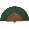 Komencu Ventaglio spagnolo artigianale - in legno e cotone - complemento alla moda estivo da donna - taglia piccola per borsa (Verde)