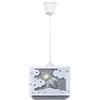 Paco Home Plafone Sospensione Cameretta Paralume Tessuto Arcobaleno Stella Leone Dinosauro Luna E27 Con Cavo In Tessuto, Tipo di lampada:Luce a sospensione - Tipo 7, Colore:Grigio